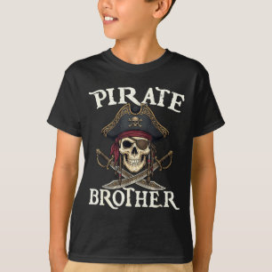 Camiseta Irmão pirata engraçado crânio família fantasia com