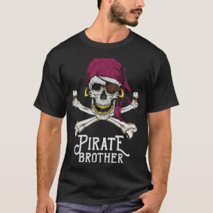 Camiseta Irmão Pirata Jolly Roger Crossbones Skull Hallo