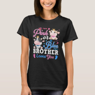 Camiseta Irmão Rosa Ou Azul Ama Você Vaca Sexo De Bebê