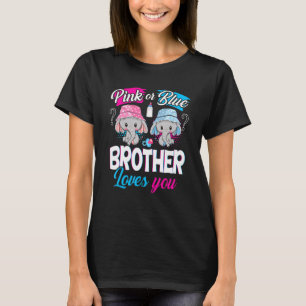 Camiseta Irmão Rosa Ou Azul Te Ama Elefantes Bebê Gend