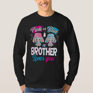 Camiseta Irmão Rosa Ou Azul Te Ama Elefantes Bebê Gend