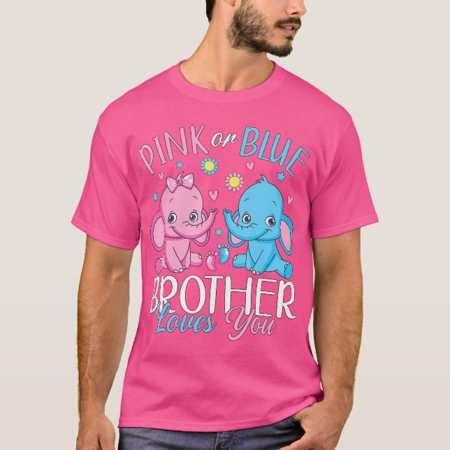 Camiseta Irmão Rosa Ou Azul Te Ama Eleph Reveal (Frente)
