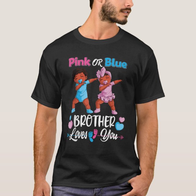 Camiseta Irmão Rosa Ou Azul Te Ama Sexo Negro (Frente)