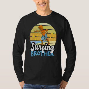 Camiseta Irmão Surfando Nas Ondas Na Praia Para Sibl