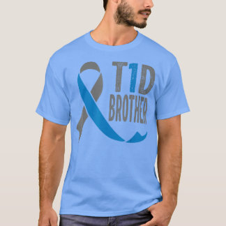 Camiseta Irmão T1D, Presente Engraçado para Homens Diabétic