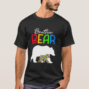 Camiseta Irmão Urso Fofo Conscientização do Autismo Família