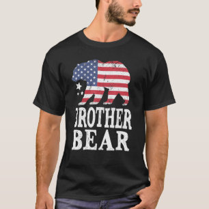 Camiseta Irmão Urso Patriótico Bandeira Correspondente à Fa