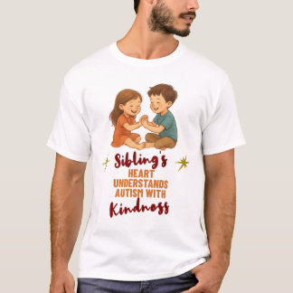 Camiseta Irmãos Coração Entende Autismo Com Gentileza