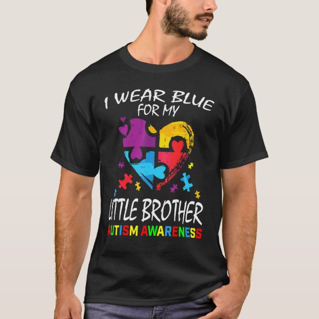 Camiseta Irmãos Eu Visto Azul Para Meu Irmão Autismo (Frente)
