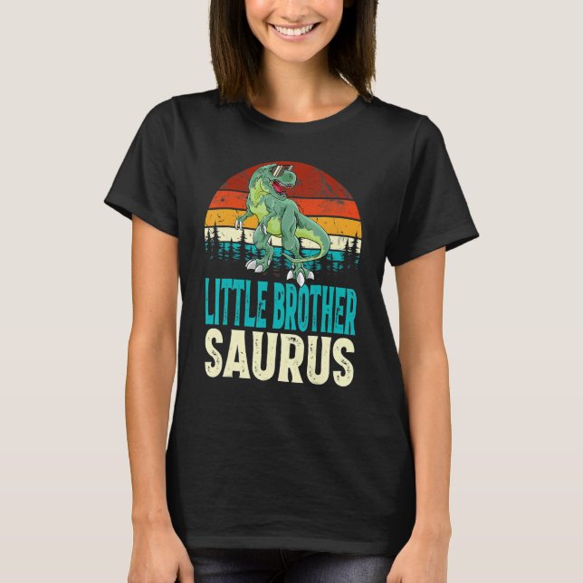 Camiseta Irmãos Pequenos Rex Dinossaur Dinossaur Pequeno Ir (Frente)