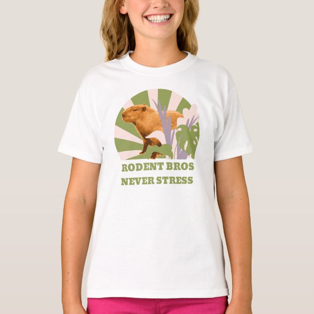 Camiseta Irmãos Roedores Nunca Estrese Capivara (Frente)