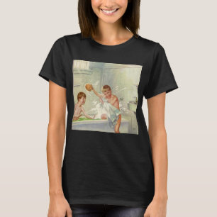 Camiseta Irmãos Vintage, Crianças, Meninos Brincando na Ban