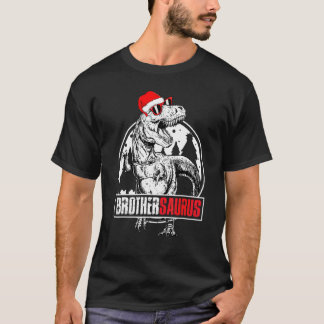 Camiseta Irmãosaurus Pijamas De Natal De Dinossauro Combina