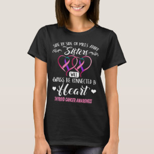 Camiseta irmãs canceres da tiroide conectadas de coração