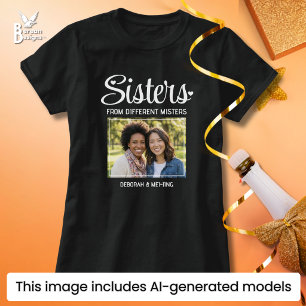Camiseta IRMÃS DE PAIS DIFERENTES Nome Foto Melhores Amigas