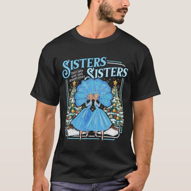 Camiseta Irmãs Devotas Natal Branco Feliz Natal Floco de Ne (Frente)