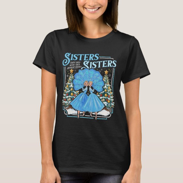 Camiseta Irmãs Devotas Natal Branco Feliz Natal Floco de Ne (Frente)