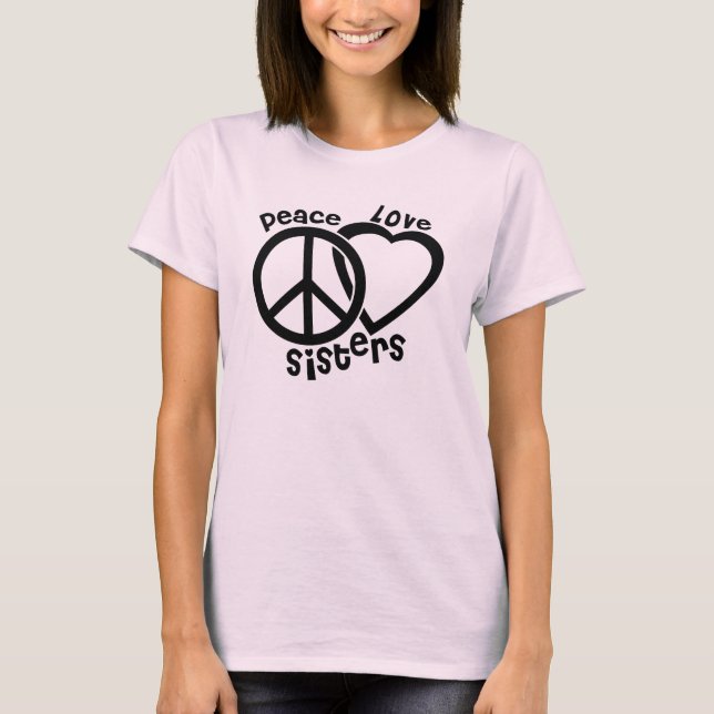 Camiseta Irmãs do Paz-Amor (rosa) (Frente)