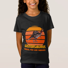 Camiseta Irmãs Engraçadas Dinossauro Irmã Humor Design