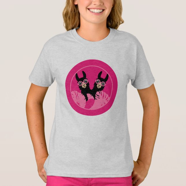 Camiseta Irmãs Gêmeas Llama Alpaca (Frente)