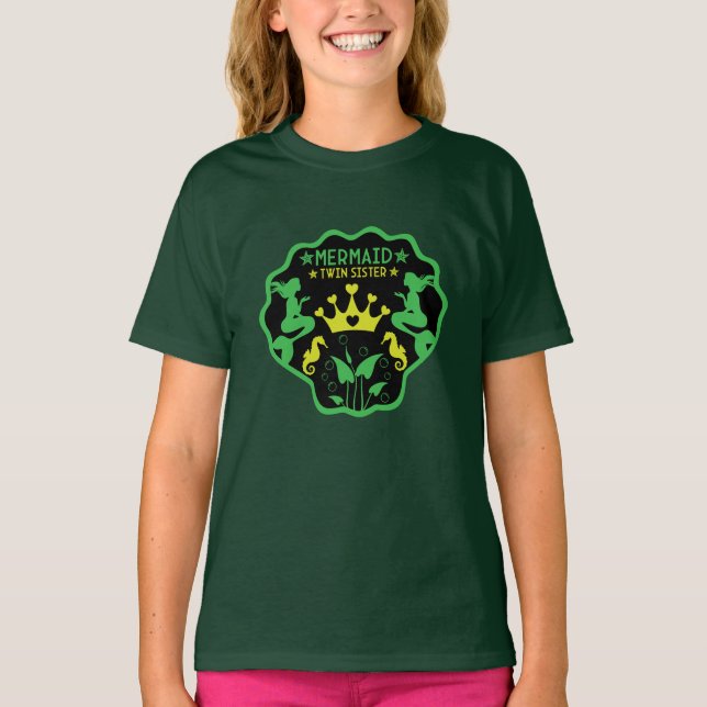 Camiseta Irmãs Gêmeas Sereias (Frente)