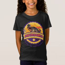 Camiseta Irmãs Lindas Dinossauro Garota Irmã Design Diverti