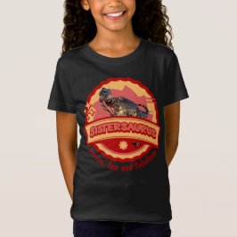 Camiseta Irmãs Lindas Dinossauro Garota Irmã Design Diverti