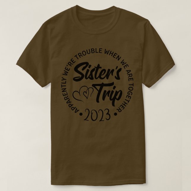Camiseta Irmãs Trip 2023 Nós Sentimos Problemas quando esta (Frente do Design)