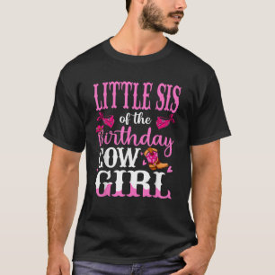 Camiseta Irmãzinha da Vaqueira de Aniversário Irmã Rodeio A