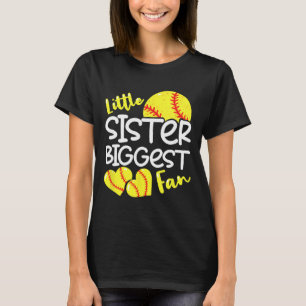 Camiseta Irmãzinha de Softbol Maior Fã Garotas Adolescentes