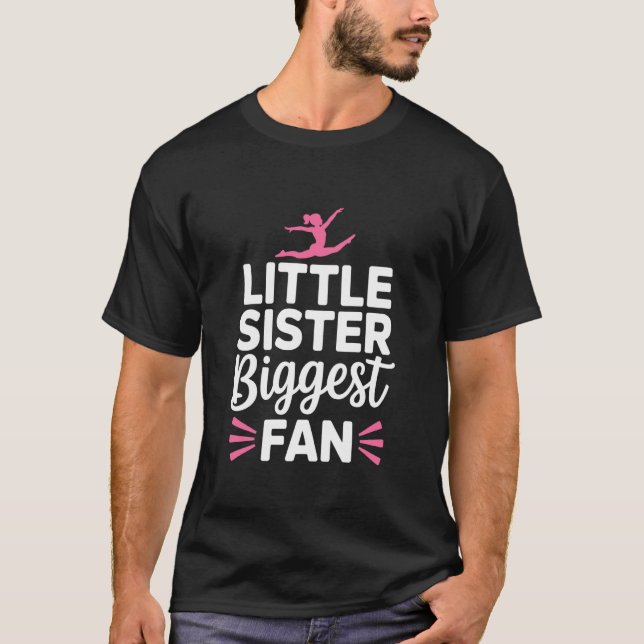 Camiseta Irmãzinha Maior Fã, Ginasta e Ginástica  (Frente)