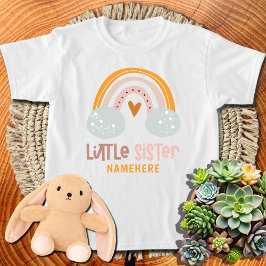 Camiseta Irmãzinha Nome Personalizado Cute Arco-íris