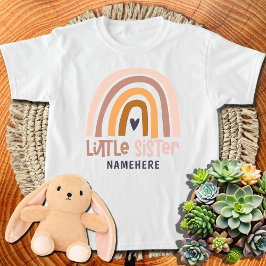 Camiseta Irmãzinha Nome Personalizado Cute Rainbow