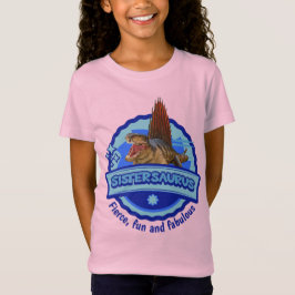 Camiseta Irmãzinhas Lindas Dinossauro Garota Irmã Design Di