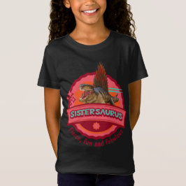 Camiseta Irmãzinhas Lindas Dinossauro Garota Irmã Design Di