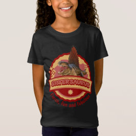 Camiseta Irmãzinhas Lindas Dinossauro Garota Irmã Design Di
