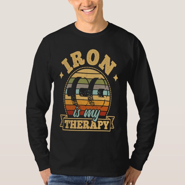 Camiseta Iron is My Therapy  Bodybuilding Gym   1 (Frente)