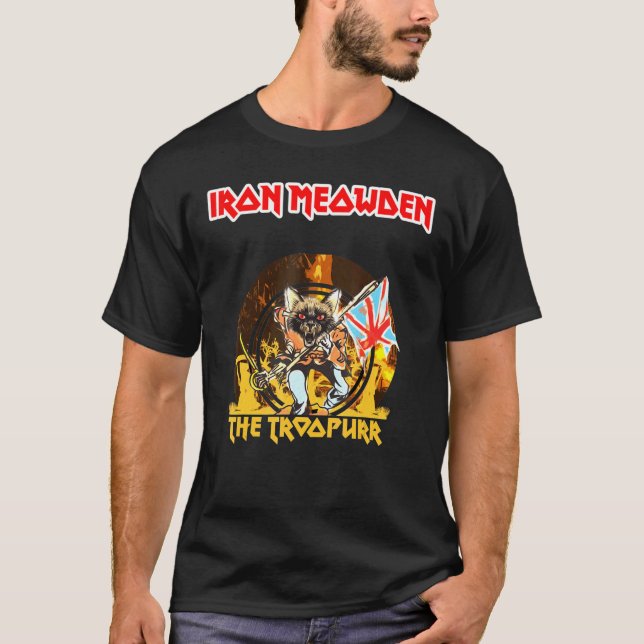 Camiseta Iron Meowden Vaporware Troopurr Kittens Cats For F (Frente)
