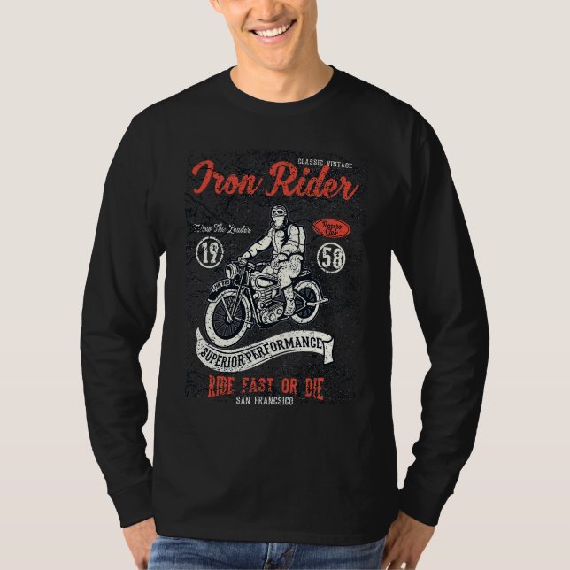 Camiseta Iron Rider  motorcyclists and bikers (Frente)