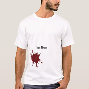 Camiseta Ironia Humor Negro Estou Bem Minimalista Salpico d