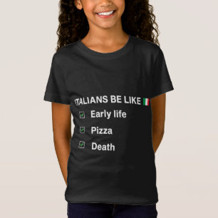 Camiseta Irônico Típico de Pizza Italiana Estereótipo Regul