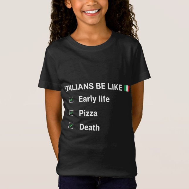 Camiseta Irônico Típico de Pizza Italiana Estereótipo Regul (Frente)