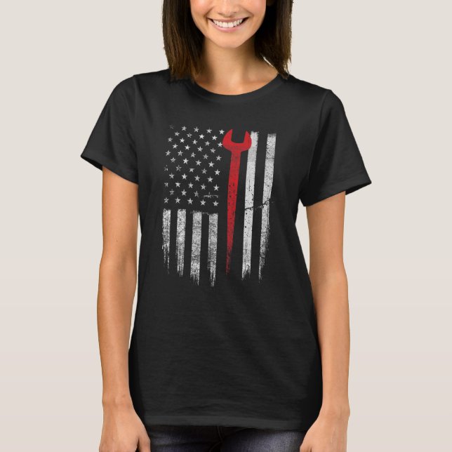 Camiseta Ironworker Patriótico USA Flag Ironworking Worker (Frente)