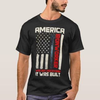 Camiseta Ironworker Rodbuster Patriot American Flag Metal W
