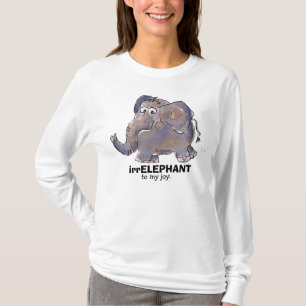 Camiseta irr ELEPHANT para a minha alegria 2 cartoons T Shi