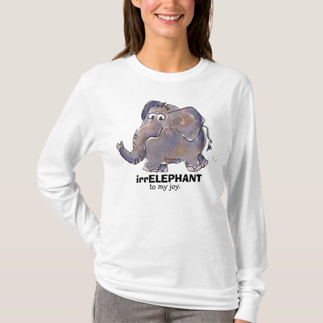 Camiseta irr ELEPHANT para a minha alegria 2 cartoons T Shi (Frente)