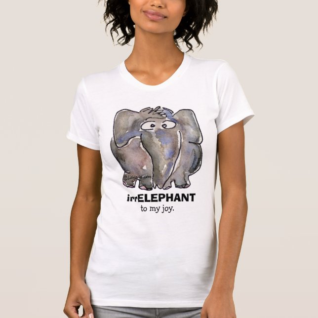 Camiseta irr ELEPHANT para a minha alegria caricatura T Shi (Frente)
