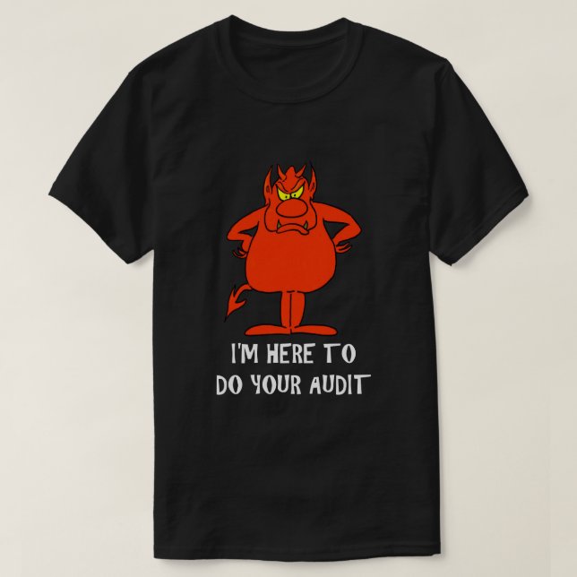 Camiseta IRS Piada Taxday Humor Humororous Devil Audit Funn (Frente do Design)