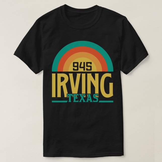Camiseta Irving Texas Area Code 4 (Frente do Design)