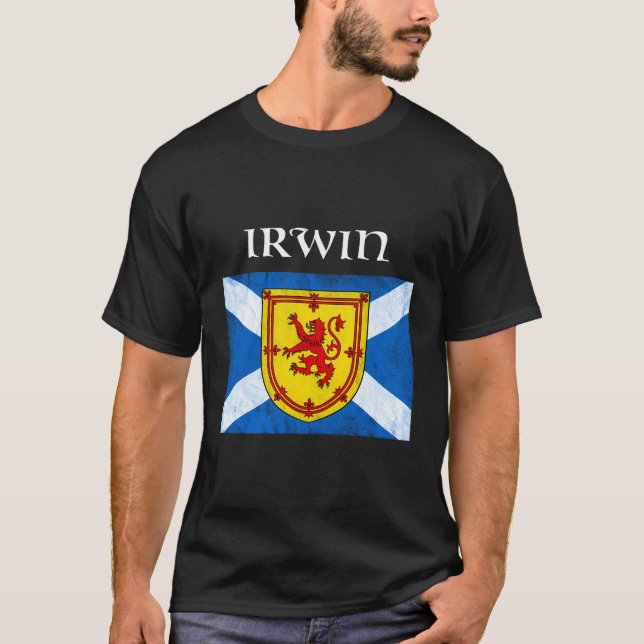 Camiseta Irwin Scottish Clan Name Gift Scotland Flag Festiv (Frente)